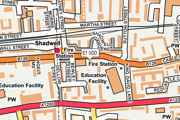 E1 0DD map - OS OpenMap – Local (Ordnance Survey)