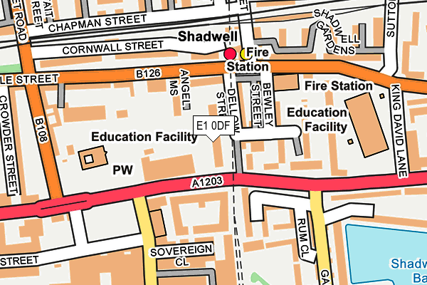 E1 0DF map - OS OpenMap – Local (Ordnance Survey)