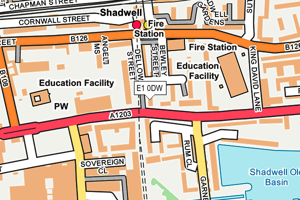 E1 0DW map - OS OpenMap – Local (Ordnance Survey)