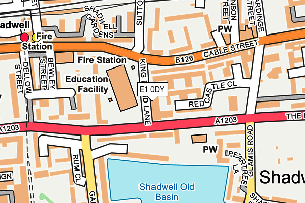 E1 0DY map - OS OpenMap – Local (Ordnance Survey)