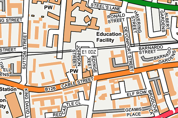 E1 0DZ map - OS OpenMap – Local (Ordnance Survey)