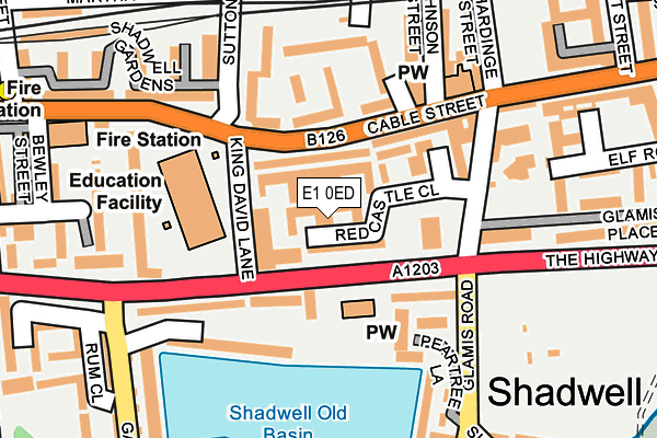 E1 0ED map - OS OpenMap – Local (Ordnance Survey)