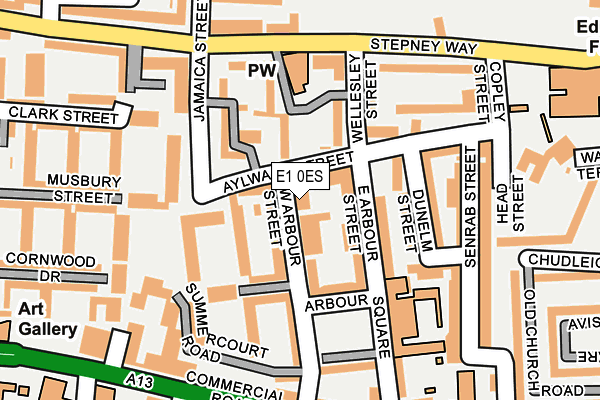 E1 0ES map - OS OpenMap – Local (Ordnance Survey)