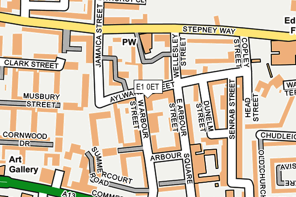 E1 0ET map - OS OpenMap – Local (Ordnance Survey)