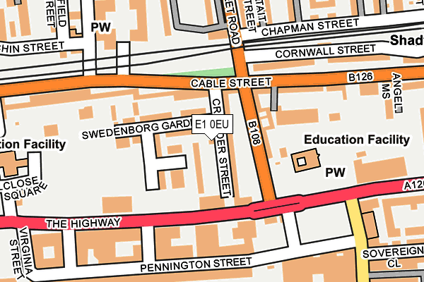 E1 0EU map - OS OpenMap – Local (Ordnance Survey)