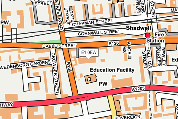 E1 0EW map - OS OpenMap – Local (Ordnance Survey)
