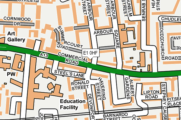 E1 0HF map - OS OpenMap – Local (Ordnance Survey)