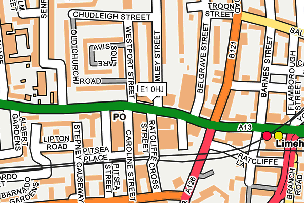 E1 0HJ map - OS OpenMap – Local (Ordnance Survey)