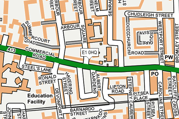 E1 0HQ map - OS OpenMap – Local (Ordnance Survey)