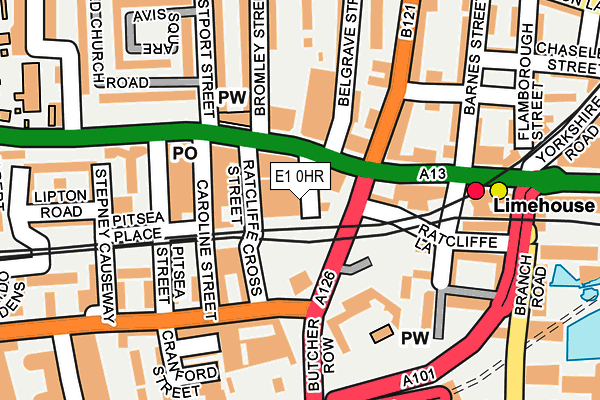 E1 0HR map - OS OpenMap – Local (Ordnance Survey)