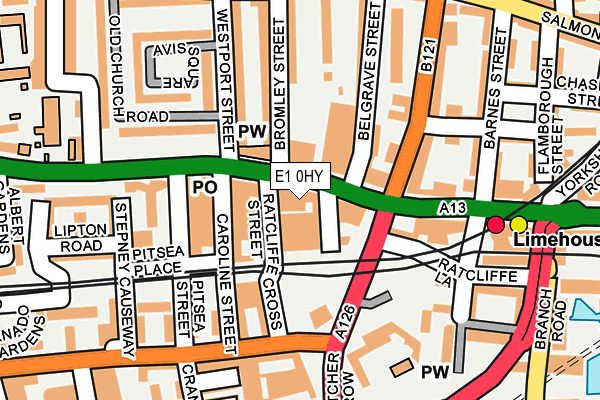 E1 0HY map - OS OpenMap – Local (Ordnance Survey)