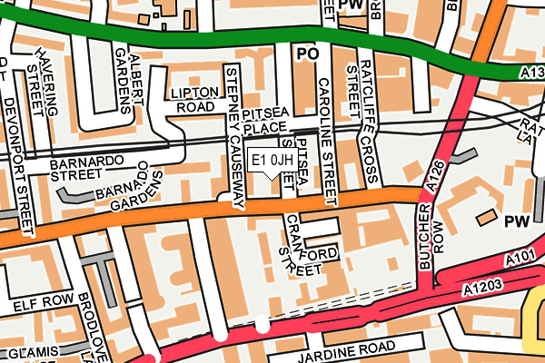 E1 0JH map - OS OpenMap – Local (Ordnance Survey)