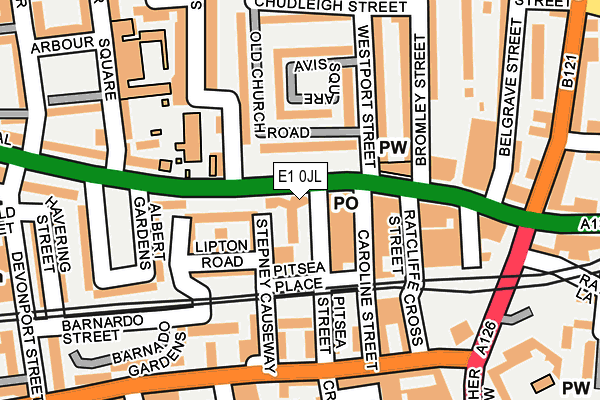 E1 0JL map - OS OpenMap – Local (Ordnance Survey)