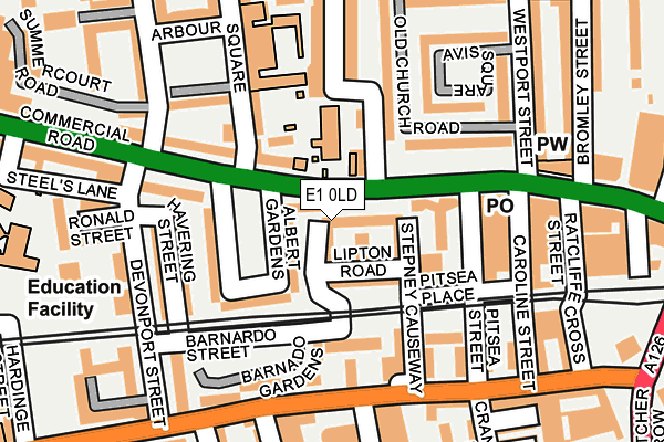 E1 0LD map - OS OpenMap – Local (Ordnance Survey)