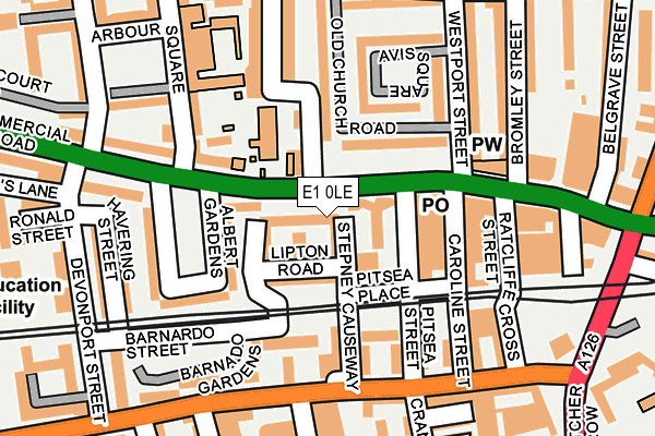 E1 0LE map - OS OpenMap – Local (Ordnance Survey)