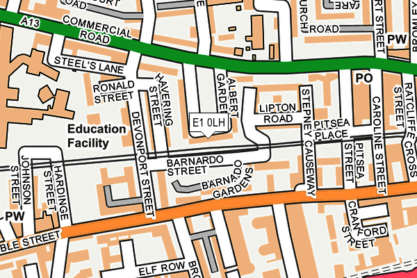 E1 0LH map - OS OpenMap – Local (Ordnance Survey)