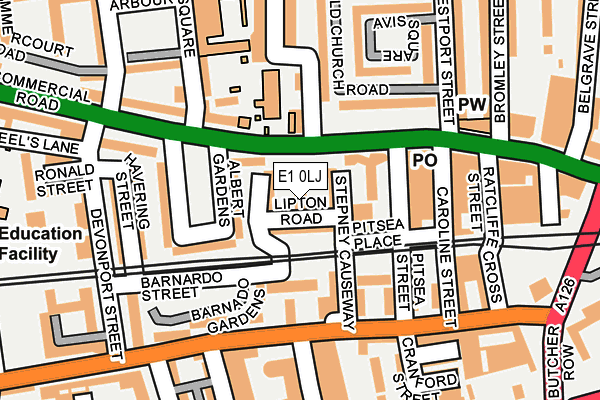 E1 0LJ map - OS OpenMap – Local (Ordnance Survey)