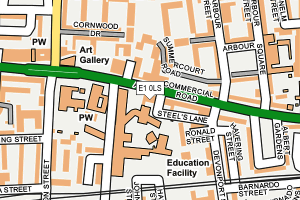 E1 0LS map - OS OpenMap – Local (Ordnance Survey)