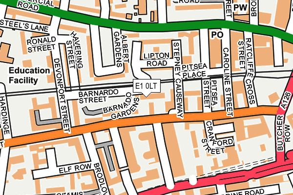 E1 0LT map - OS OpenMap – Local (Ordnance Survey)