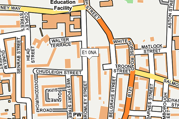 E1 0NA map - OS OpenMap – Local (Ordnance Survey)