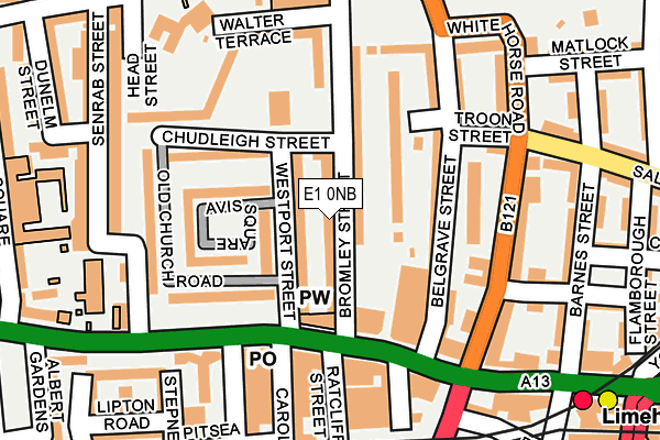 E1 0NB map - OS OpenMap – Local (Ordnance Survey)