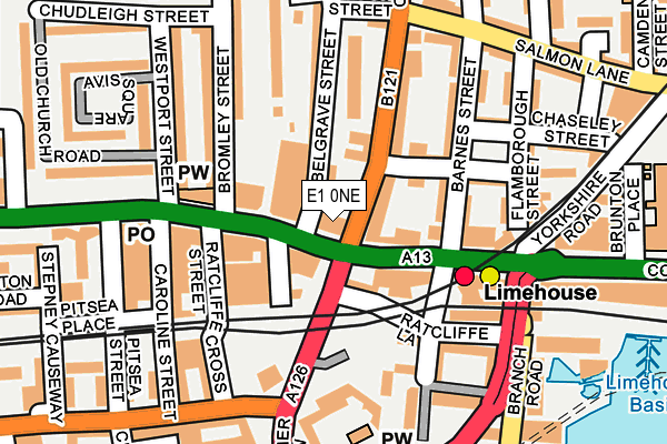 E1 0NE map - OS OpenMap – Local (Ordnance Survey)