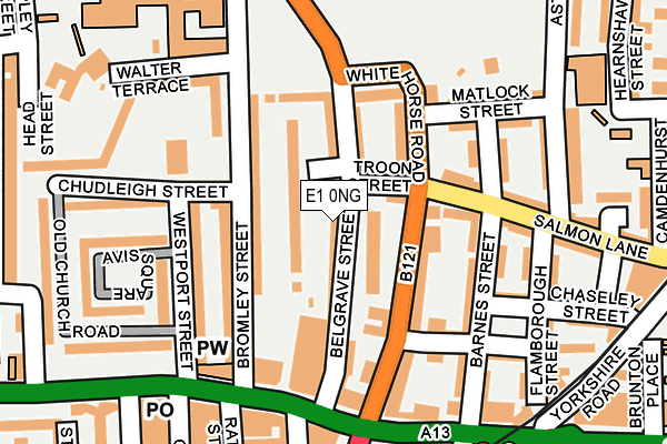 E1 0NG map - OS OpenMap – Local (Ordnance Survey)