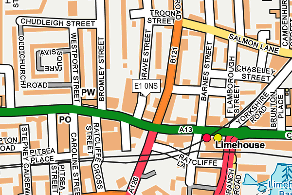 E1 0NS map - OS OpenMap – Local (Ordnance Survey)