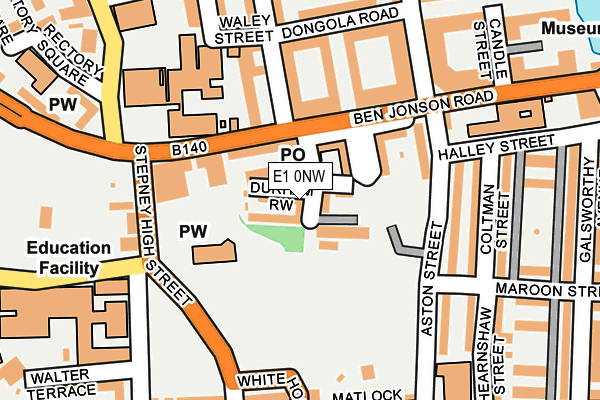 E1 0NW map - OS OpenMap – Local (Ordnance Survey)