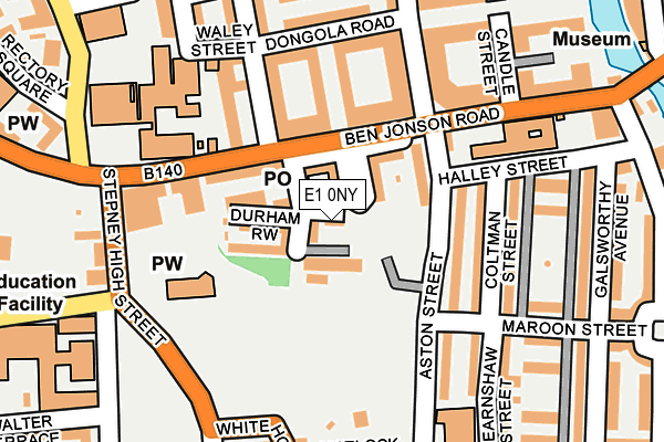 E1 0NY map - OS OpenMap – Local (Ordnance Survey)