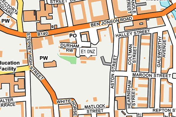 E1 0NZ map - OS OpenMap – Local (Ordnance Survey)