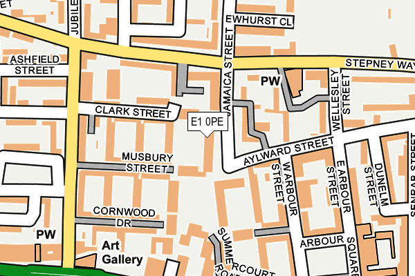 E1 0PE map - OS OpenMap – Local (Ordnance Survey)