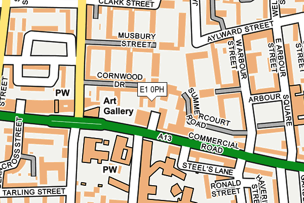 E1 0PH map - OS OpenMap – Local (Ordnance Survey)