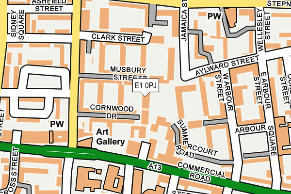 E1 0PJ map - OS OpenMap – Local (Ordnance Survey)