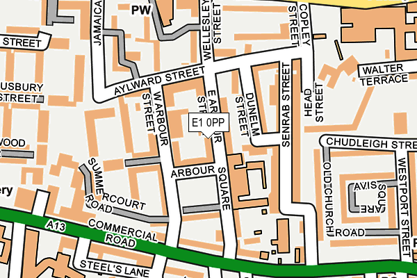 E1 0PP map - OS OpenMap – Local (Ordnance Survey)