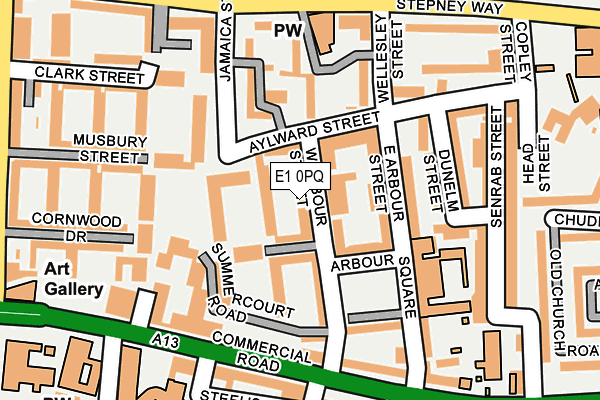 E1 0PQ map - OS OpenMap – Local (Ordnance Survey)