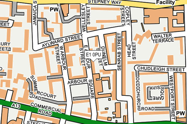 E1 0PU map - OS OpenMap – Local (Ordnance Survey)