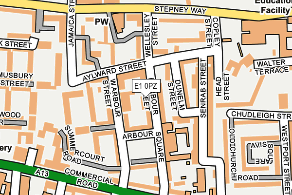 E1 0PZ map - OS OpenMap – Local (Ordnance Survey)