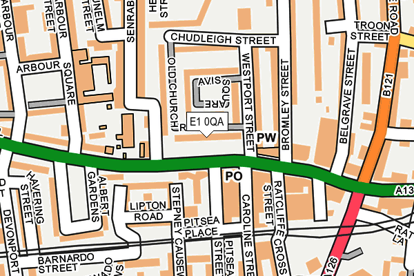 E1 0QA map - OS OpenMap – Local (Ordnance Survey)