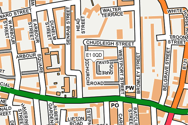 E1 0QD map - OS OpenMap – Local (Ordnance Survey)