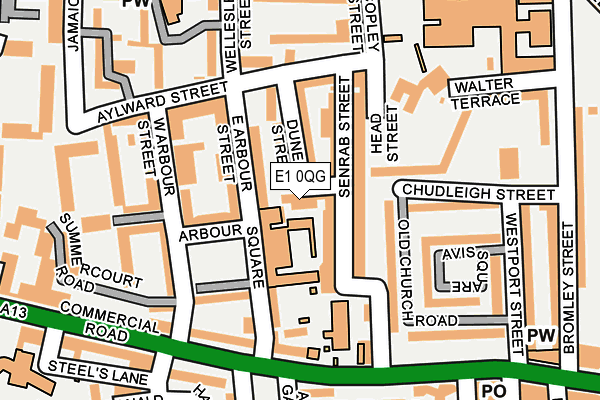 E1 0QG map - OS OpenMap – Local (Ordnance Survey)