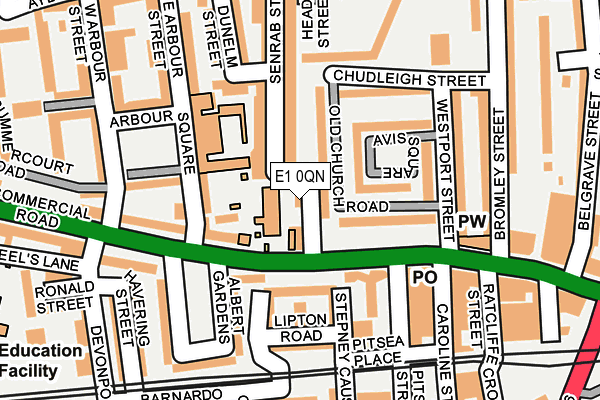 E1 0QN map - OS OpenMap – Local (Ordnance Survey)