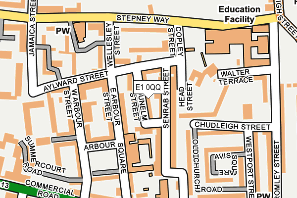 E1 0QQ map - OS OpenMap – Local (Ordnance Survey)