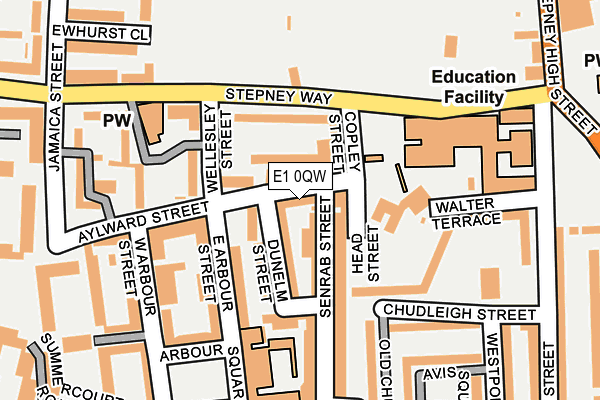 E1 0QW map - OS OpenMap – Local (Ordnance Survey)