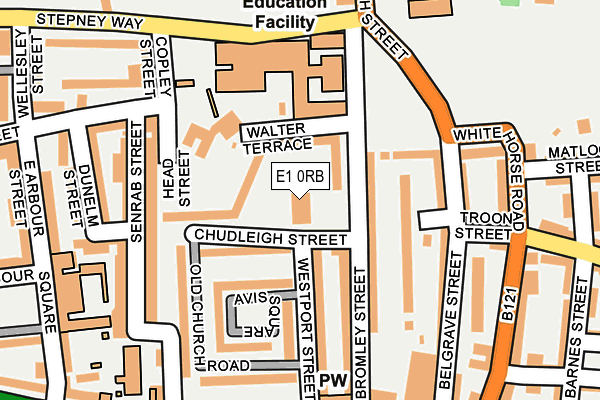 E1 0RB map - OS OpenMap – Local (Ordnance Survey)