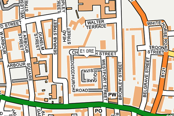 E1 0RE map - OS OpenMap – Local (Ordnance Survey)