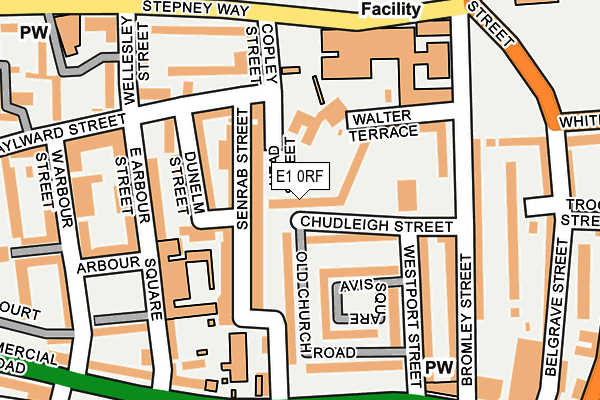 E1 0RF map - OS OpenMap – Local (Ordnance Survey)