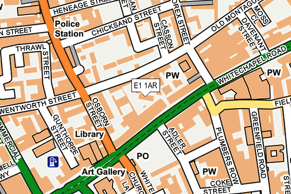 E1 1AR map - OS OpenMap – Local (Ordnance Survey)