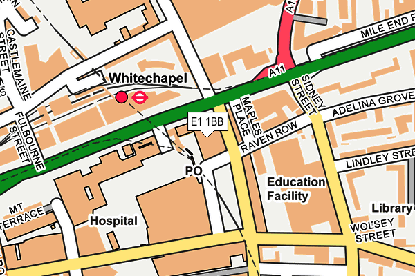 E1 1BB map - OS OpenMap – Local (Ordnance Survey)