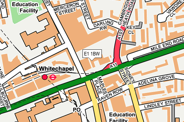 E1 1BW map - OS OpenMap – Local (Ordnance Survey)